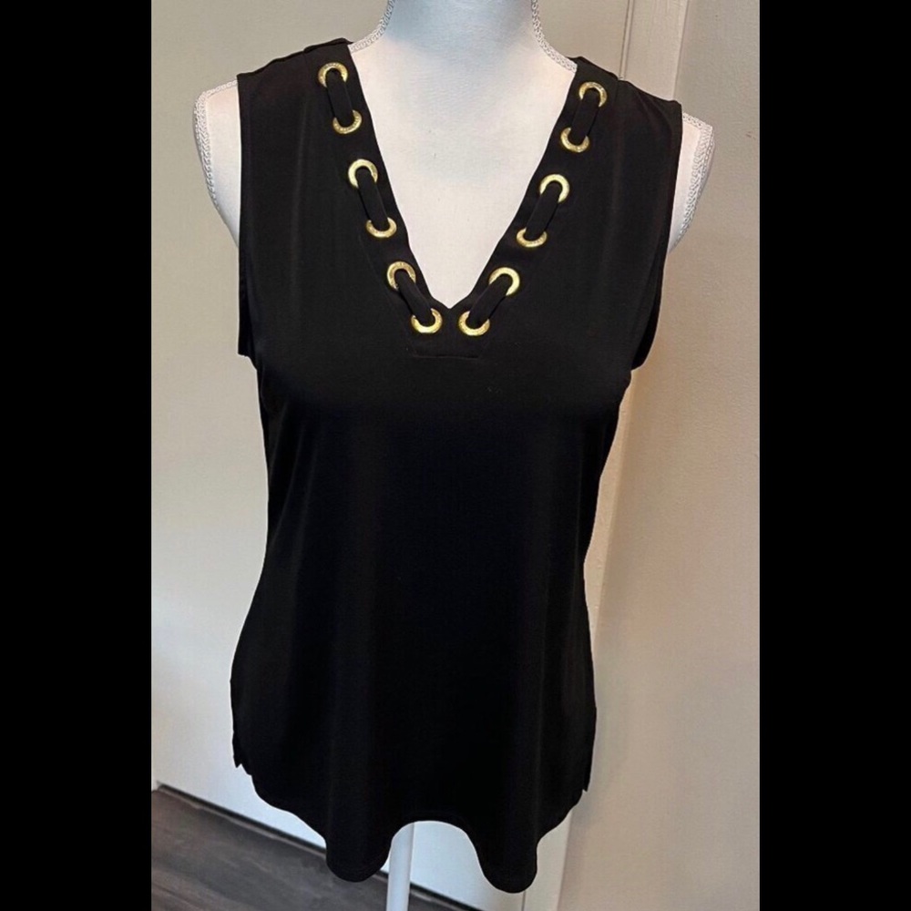 Michael Kors Sleeveless Top in black size large, like new!